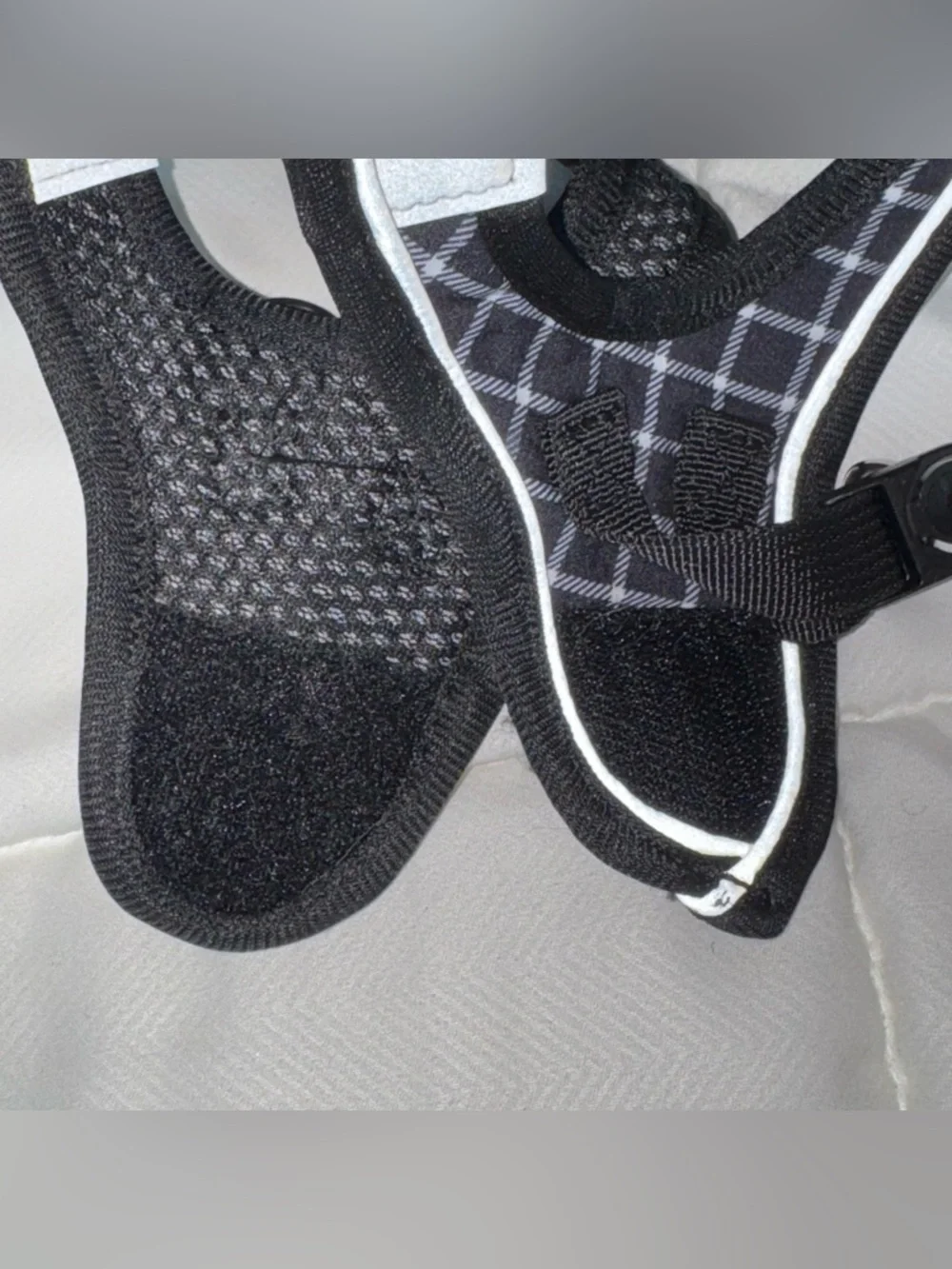 Black Plaid Mesh Dog/Cat Harness with Matching Leash Small Escape Proof